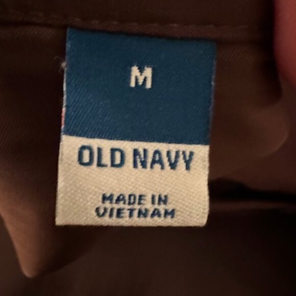 Old Navy Brown Satin Henley Short Sleeved Blouse - M - Picture 8 of 8